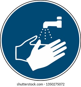 wash your hands sign - mandatory sign iso 7010 