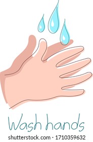 Wash your hands sign. Vector illustration. Cleanliness and hygiene, infographics.