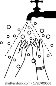 wash your hands sign, vector illustration