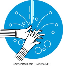 wash your hands sign, vector illustration