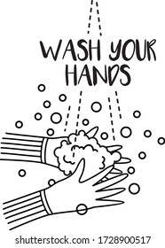 wash your hands sign, vector illustration