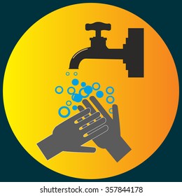 wash your hands sign vector icon
