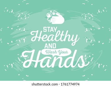 wash your hands, hands wash with soap, banner vector illustration design