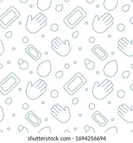 wash your hands soap bubble seamless pattern doodle vector. hand drawn illustration. Poster, sticker, badge