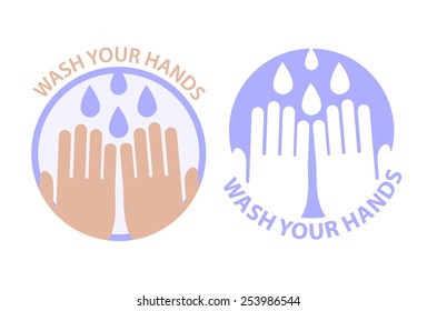 Wash your hands symbol. Vector illustration