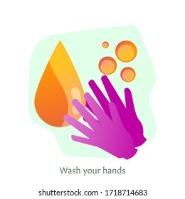 Wash your hands symbols vector illustration concept. 