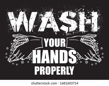 Wash your hands t shirt design vector