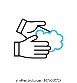 Wash your hands vector icon. Hygiene symbol. Prevent virus contagion.