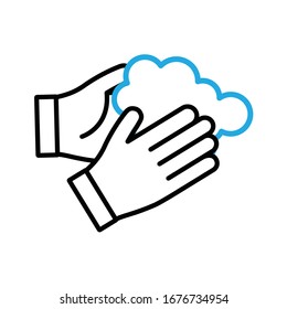 Wash your hands vector icon. Hygiene symbol. Prevent virus contagion.