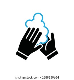 Icono de vectores de manos lavadas