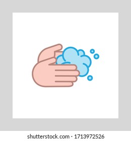 Wash your hands vector icon. Line art illustration. Coronavirus prevention.