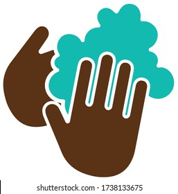 Lávese el icono del vector de manos. Símbolo de higiene. Evitar el contagio de virus.