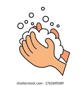 Wash your hands vector  icon  cartoon symbol