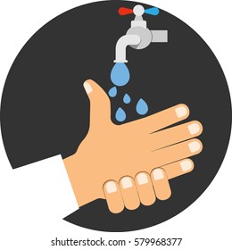 Wash your hands. Vector icon
