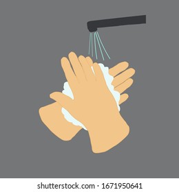 Wash your hands. Vector illustration