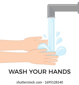 Wash your hands vector illustration. Coronavirus outbreak advice