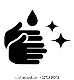 Wash your hands vector sign isolated on white background, bath room badge