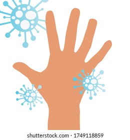 Wash your hands, virus.  Vector EPS 10 illustration.