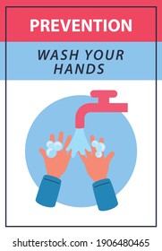 Wash Your Hands Water Avoid Spread Stock Vector (Royalty Free ...