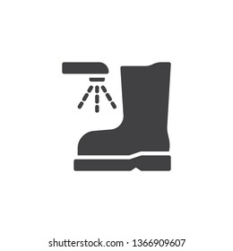 Wash your shoes vector icon. filled flat sign for mobile concept and web design. Boot wash glyph icon. Mandatory symbol, logo illustration. Pixel perfect vector graphics
