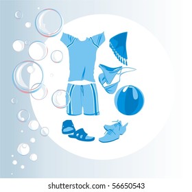 Washable. Abstract composition for sticker. Vector