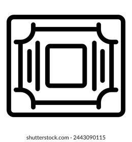 Washable door mat icon outline vector. Indoor floor carpet. Home entrance doormat