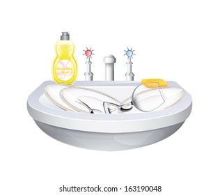 Washbasin With Crockery