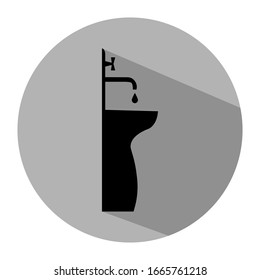 lavabo de diseño plano sobre fondo gris