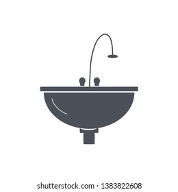 Washbasin  Flat Icon On White Background, vector , illustration