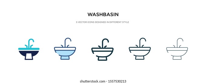 washbasin icon in different style vector illustration. two colored and black washbasin vector icons designed in filled, outline, line and stroke style can be used for web, mobile, ui