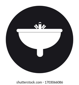 
Washbasin icon,   flat design illustration