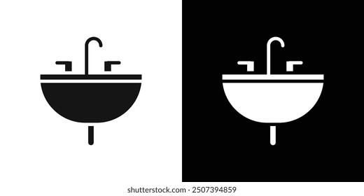 Waschbecken-Symbol Umriss eines flachen Vektorsatzes