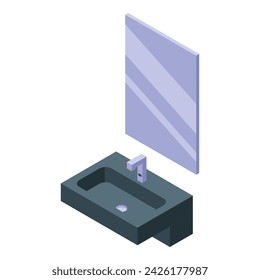 Washbasin icon isometric vector. Public restroom. Washroom bath
