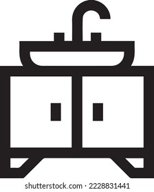 Washbasin icon. Line element from bathroom collection. Linear Washbasin icon sign for web design, infographics and more.