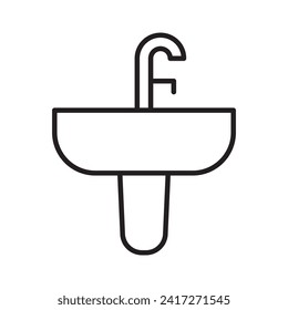 icono de lavabo. Icono de vector de línea en fondo blanco. Elementos de diseño de alta calidad. Razo de estilo lineal editable. Icono de vector