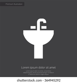 washbasin icon, on dark background