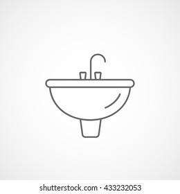 Washbasin Icon On White Background