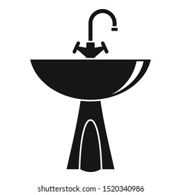 Washbasin icon. Simple illustration of washbasin vector icon for web design isolated on white background