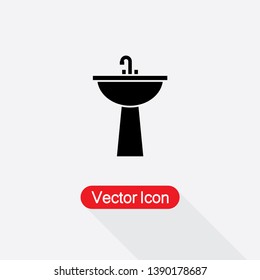 Washbasin Icon Vector Illustration In Flat Style Eps10
