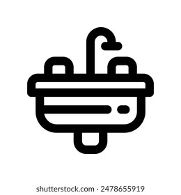 Vector de la línea del lavabo para su Sitio web, móvil, presentación y diseño de logotipo.