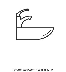 The Washbasin Icon. Wastafel, Interior or Bathroom Element Illustration As A Simple Vector Sign & Trendy Symbol for Design and Websites, Presentation or Application.