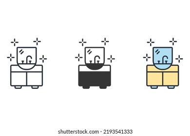 washbasin icons  symbol vector elements for infographic web