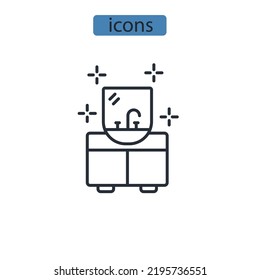 washbasin icons  symbol vector elements for infographic web