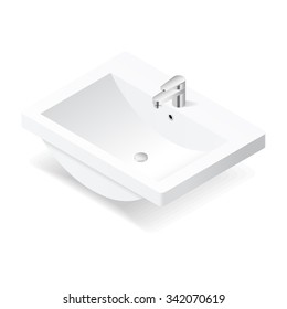 Washbasin isometric icon vector grasphic illustration design