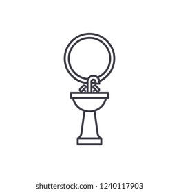 Washbasin line icon concept. Washbasin vector linear illustration, symbol, sign