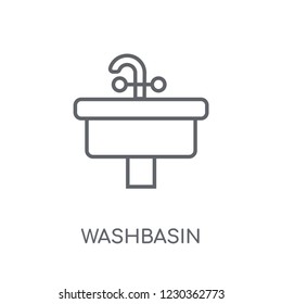 Washbasin linear icon. Modern outline Washbasin logo concept on white background from Hygiene collection. Suitable for use on web apps, mobile apps and print media.