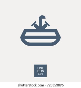 Washbasin minimal vector icon. Sink with water tap flat line icon for websites and mobile minimalistic flat design.