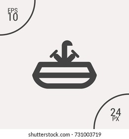 Washbasin minimal vector icon. Sink with water tap flat line icon for websites and mobile minimalistic flat design.