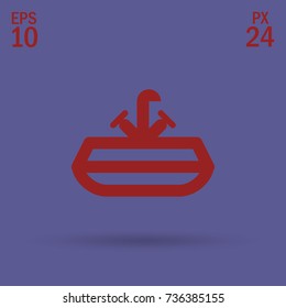 Washbasin minimal vector icon. Sink with water tap flat line icon for websites and mobile minimalistic flat design.
