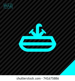 Washbasin minimal vector icon. Sink with water tap flat line icon for websites and mobile minimalistic flat design.